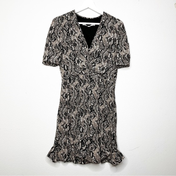 VERONICA BEARD Ried Python Print Silk Short Sleeve Mini Dress - Picture 6 of 9